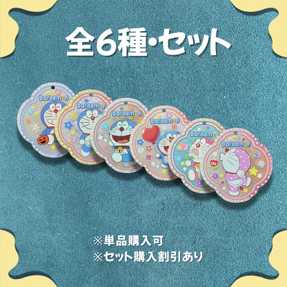 ドラえもん風 アクリルチャーム 両面デザイン スマホストラップ用 DIYパーツ