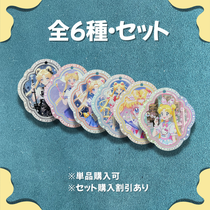 美少女戦士キャラクター 両面彫刻アクリルチャーム（吊り穴付き）UVプリントカード型DIY手作りアクセサリー