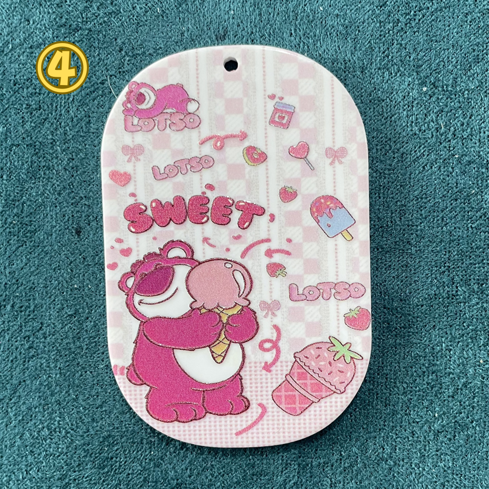 ロッツォシリーズ 楕円型 両面プリント アクリルチャーム 吊り穴付き DIYハンドメイドパーツ