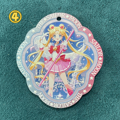 美少女戦士キャラクター 両面彫刻アクリルチャーム（吊り穴付き）UVプリントカード型DIY手作りアクセサリー