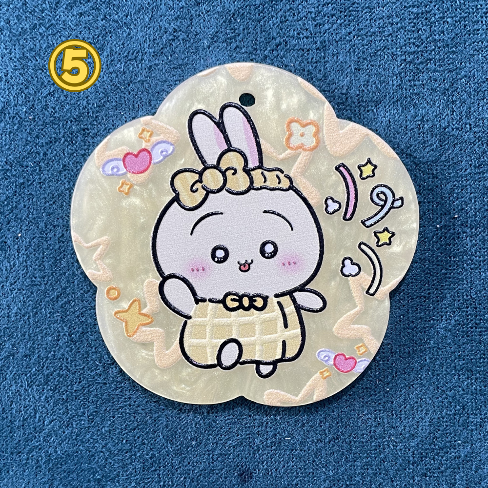 パワーパフガールズ 両面彫刻 アクリルチャーム 吊り穴付き DIYアクセサリーパーツ