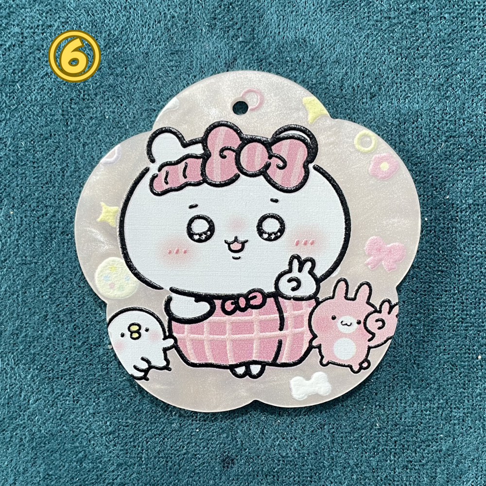 パワーパフガールズ 両面彫刻 アクリルチャーム 吊り穴付き DIYアクセサリーパーツ